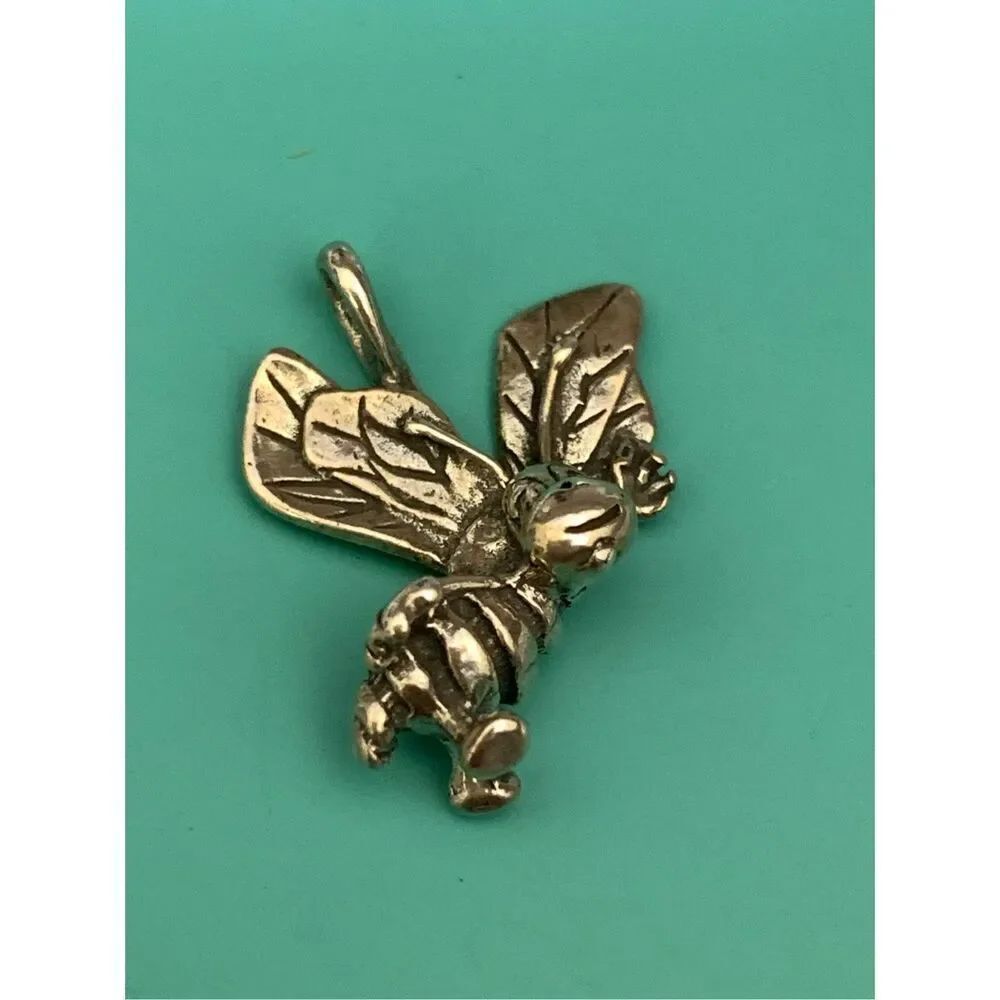 .925 Bumblebee Sterling Silver Jewelry Charm #garden